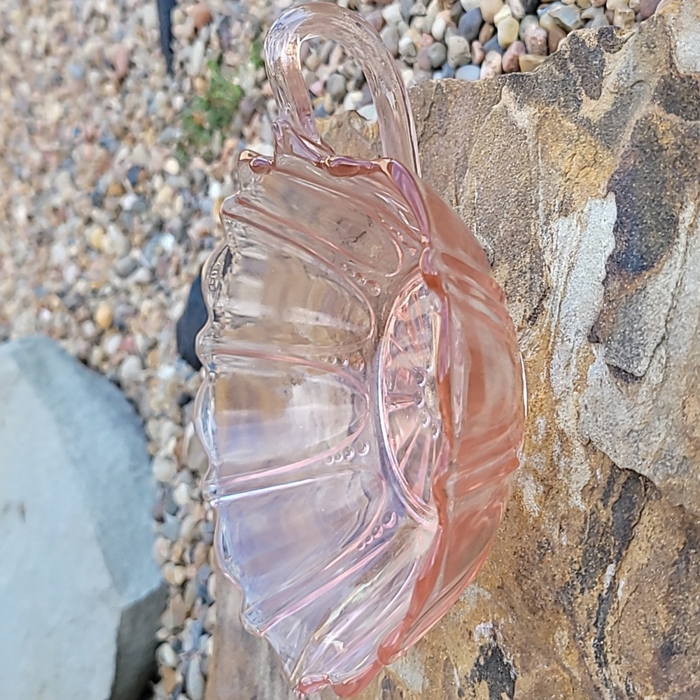 Pink Hocking glass dish